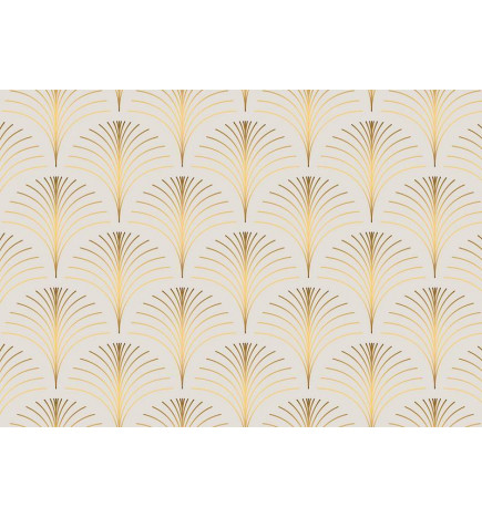 Papier peint - Gold Linear Pattern on Marble Background