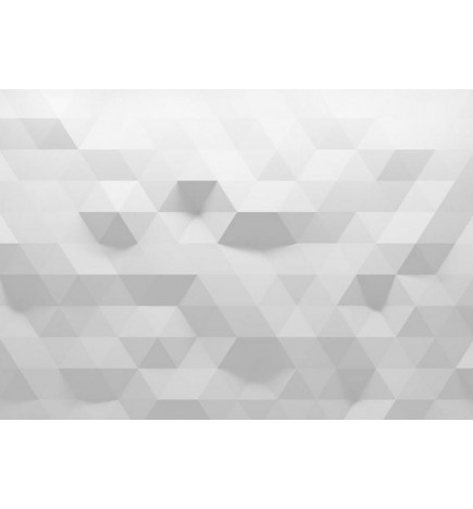 Fototapetti - Harmony of triangles - geometric illusion of grey and white elements