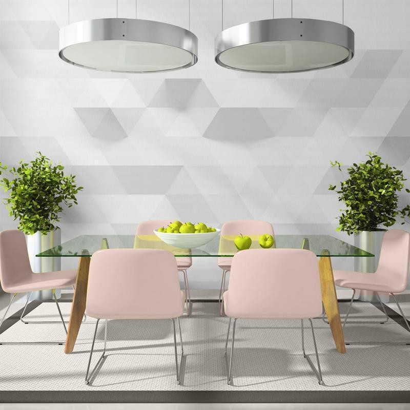 34,00 €Mural de parede - Harmony of triangles - geometric illusion of grey and white elements