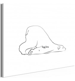 Schilderij - Lazy Bear (1 Part) Wide