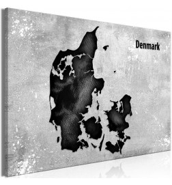 Quadro di sughero con la mappa della Danimarca