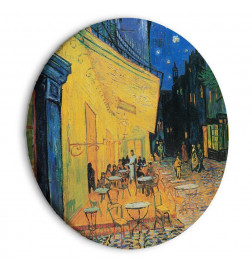 Round Canvas Print - Café Terrace at Night Vincent Van Gogh - View of a French Street