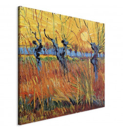 Schilderij - Willows at Sunset