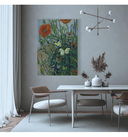 Canvas Print - Poppies and Butterflies