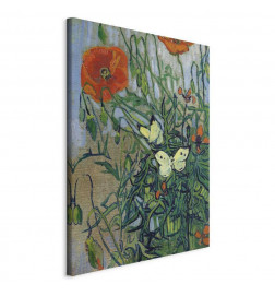 Canvas Print - Poppies and Butterflies