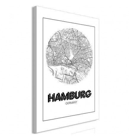 Schilderij - Retro Hamburg (1 Part) Vertical