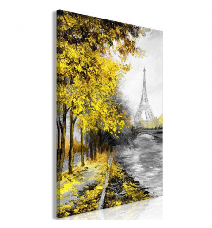Canvas Print - Paris Channel (1 Part) Vertical Yellow