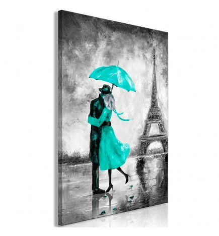 Canvas Print - Paris Fog (1 Part) Vertical Green