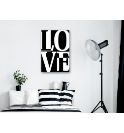 Canvas Print - Black and White Love (1 Part) Vertical