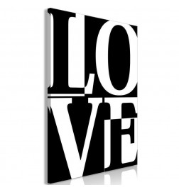 Canvas Print - Black and White Love (1 Part) Vertical
