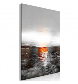 Canvas Print - Reflection of Colors (1-part) - Sunset in Painted Abstract Background