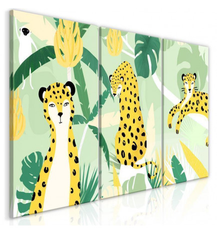 Schilderij - Cheetahs in the Jungle (3 Parts)