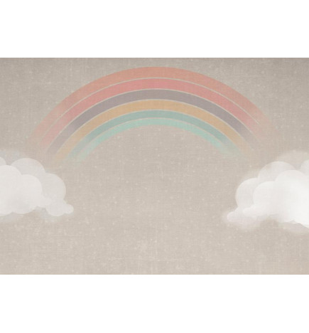 fotomurale con un arcobaleno tra le nuvole - arredalacasa