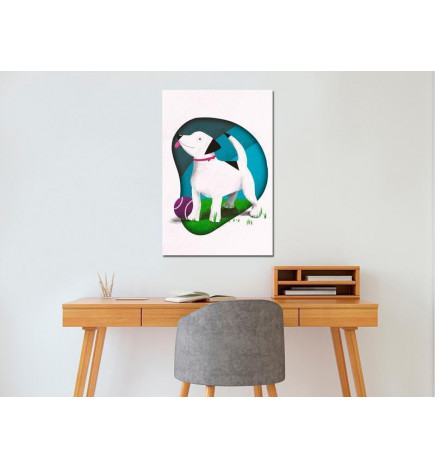 Canvas Print - Dog and Ball (1 Part) Vertical