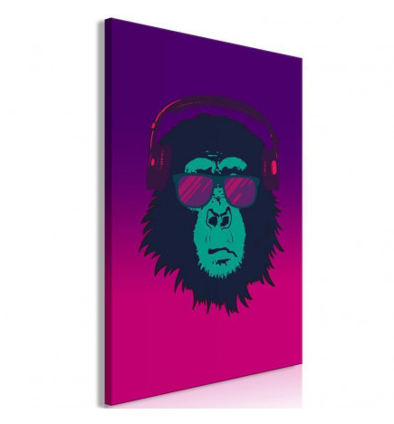 Schilderij - Gansta Chimp (1 Part) Vertical