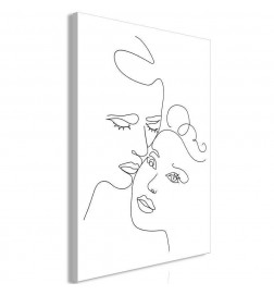 Canvas Print - Couple in Black and White (1-part) - Romantic Kiss Moment