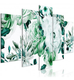 Quadro - Rose Composition (5 Parts) Wide Green