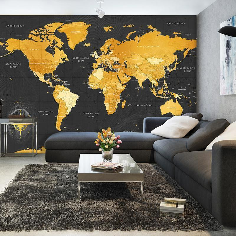 34,00 € Fototapet - Map: Golden World