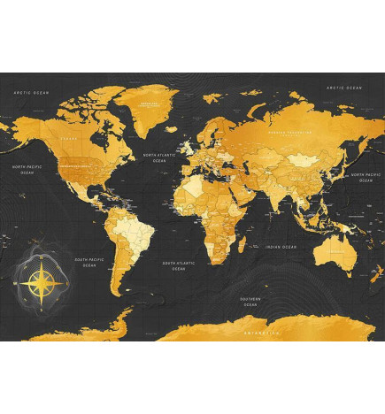Fotobehang - Map: Golden World