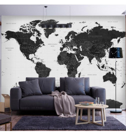 Mural de parede - Black and White Map