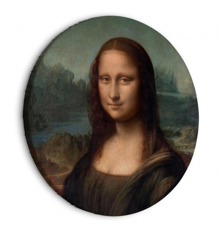 Apvalus paveikslas ant drobės - Leonardo Da Vinci - Gioconda - Painted Portrait of the Mona Lisa