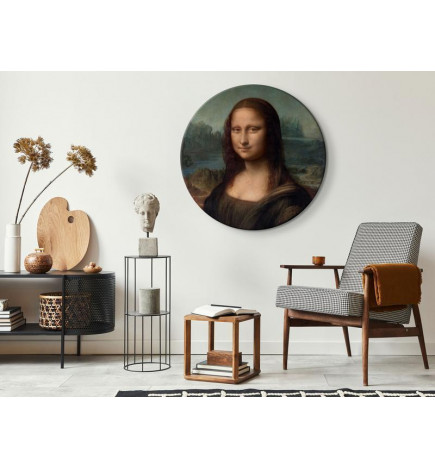 Rond schilderij - Leonardo Da Vinci - Gioconda - Painted Portrait of the Mona Lisa