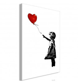 Schilderij - Banksy: Girl with Balloon (1 Part) Vertical