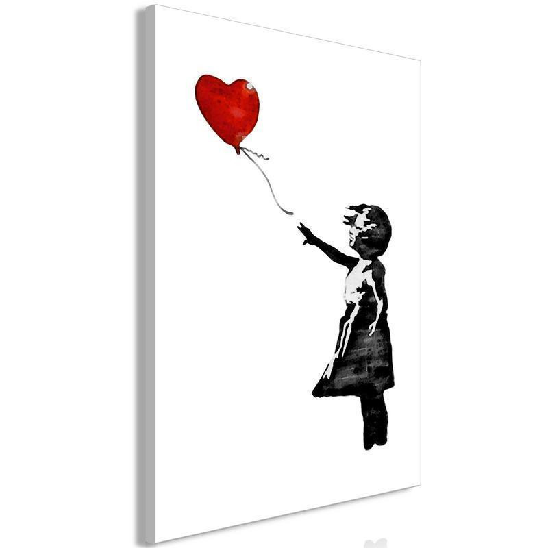 31,90 € Schilderij - Banksy: Girl with Balloon (1 Part) Vertical