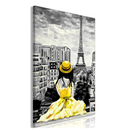 Schilderij - Paris Colour (1 Part) Vertical Yellow