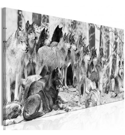 Schilderij - Wolf Pack (1 Part) Narrow