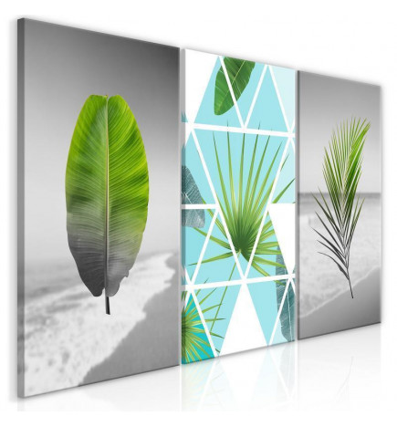 Canvas Print - Leaves on the Beach (3 Parts)