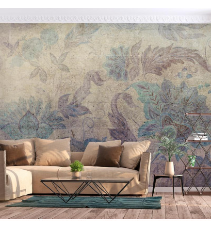 Mural de parede - Floral decorations - plant motif with ornaments in vintage style