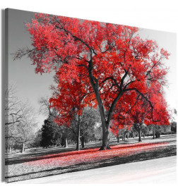 Quadro - Autumn in the Park (1 Part) Wide Red