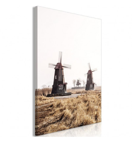 Schilderij - Wooden Windmill (1 Part) Vertical