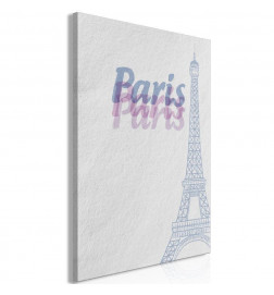 Canvas Print - Paris in Watercolours (1 Part) Vertical