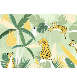 Fototapetti - Cheetahs in the jungle - landscape with animals in the tropics for children