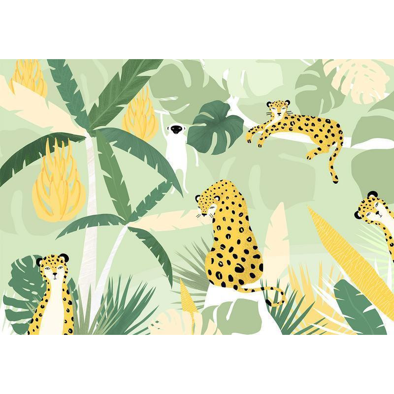 34,00 € Fototapete - Cheetahs in the jungle - landscape with animals in the tropics for children