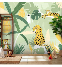 Mural de parede - Cheetahs in the jungle - landscape with animals in the tropics for children