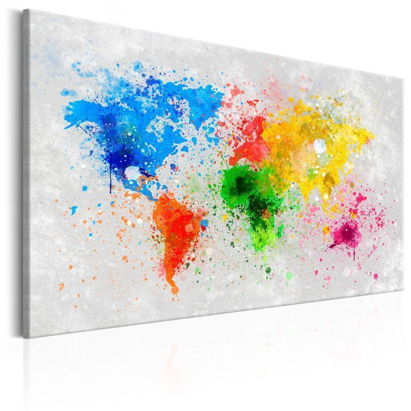 68,00 €Quadro di sughero con la mappa del mondo a colori