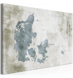 Quadro di sughero con la antica mappa della scandinavia