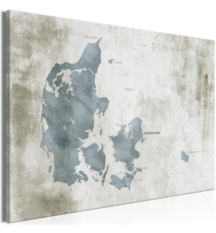 Quadro di sughero con la antica mappa della scandinavia