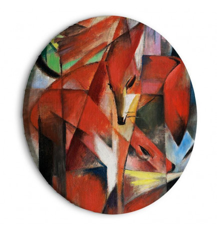 Round Canvas Print - The Foxes (Franz Marc)