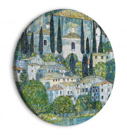 Okrogla slika - Church in Cassone, Gustav Klimt - German Architecture by the River