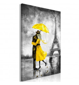 Canvas Print - Paris Fog (1 Part) Vertical Yellow