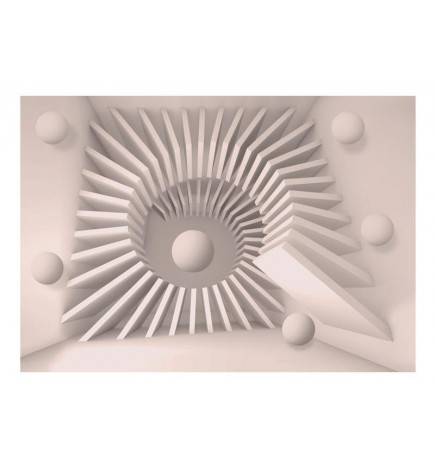 Fotomurale adesivo spirale beige con le sfere Arredalacasa