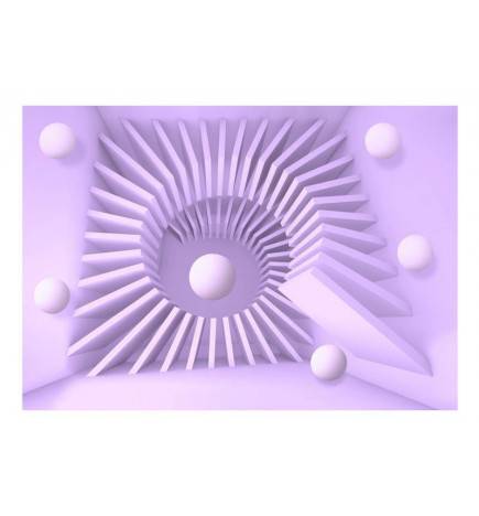 Fotomurale adesivo spirale viola con le sfere Arredalacasa