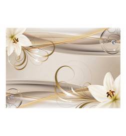 Self-adhesive Wallpaper - Lilies and The Gold Spirals