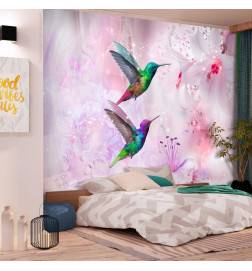 40,00 €Fotomurale adesivo con 2 colibrì su sfondo viola Arredalacasa