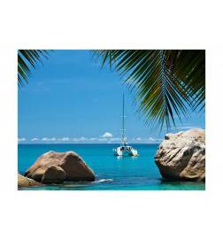 Fotomurale con una barca alle Seychelles - arredalacasa