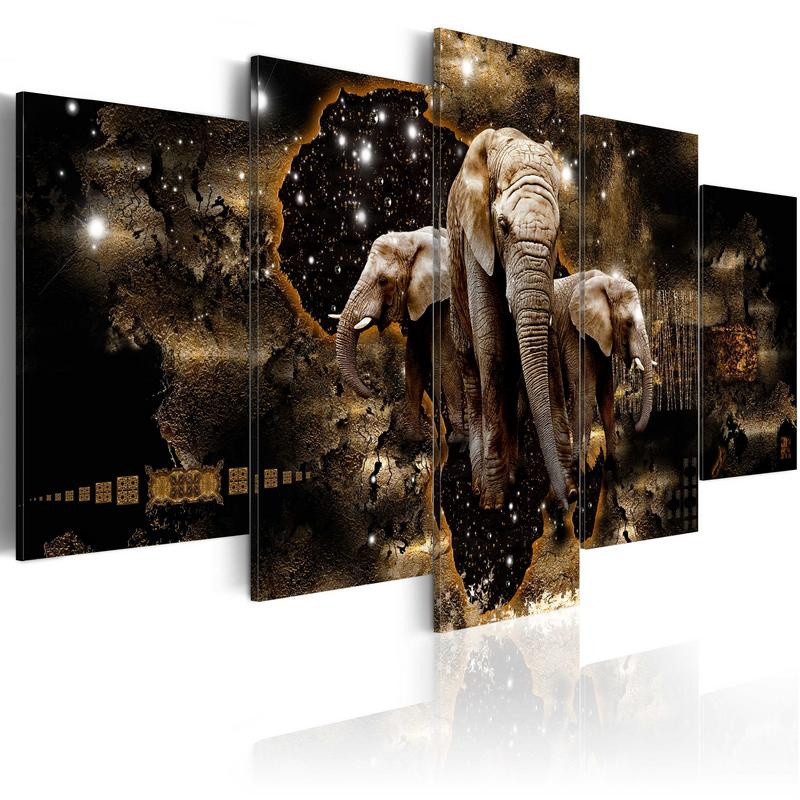 Canvas Wall Art Print Photo Home Decor Poster Painting Elephant Animals Brown 
